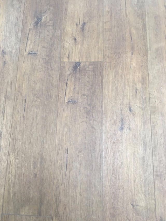 Close-up of wood-effect vinyl plank flooring